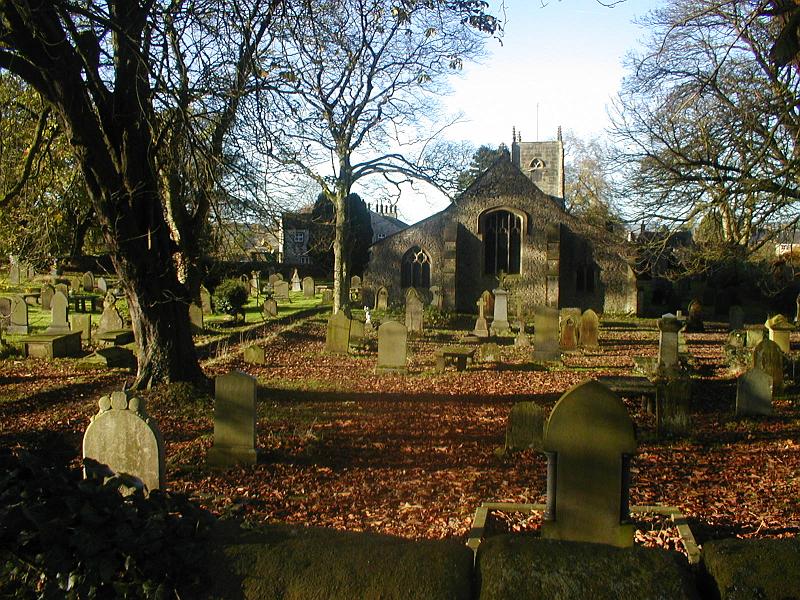 evening_light.jpg - "Evening Light"  -  by John Rodgers' View of St Mary's churchyard at Long Preston, in warm evening light.
